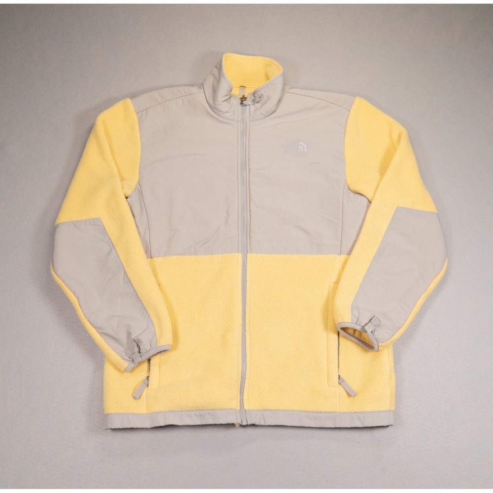 The North Face Denali Fleece Jacket Girls XL Yellow Grey Polartec Full Zip